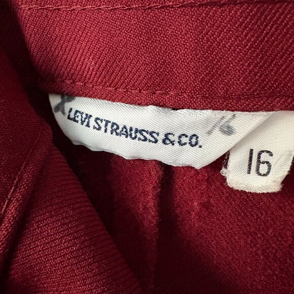 Levi's vintage red pants slacks 1970s women's 16S/contemporary medium - Picture 4 of 5